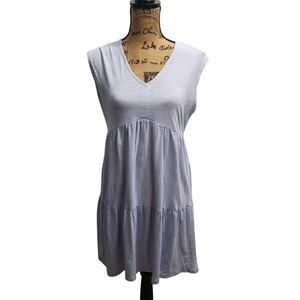 Social Standard by Sanctuary Tiered Dress Casual V-Neck‎ Sleeveless Blue M/M